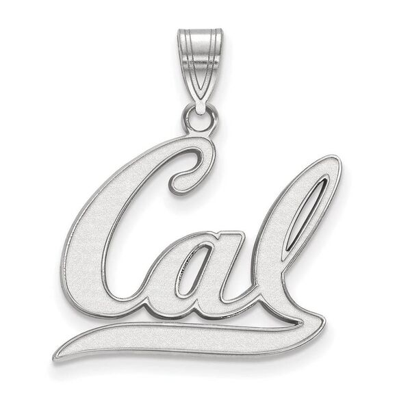 Sterling Silver California Berkeley Large Script 'Cal' Pendant